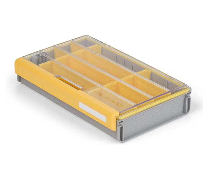 Plano Edge Flex 3700M Tackle Storage | Premium Tackle Organization with Rust Prevention | Includes 38 Flex dividers, yellow/gray