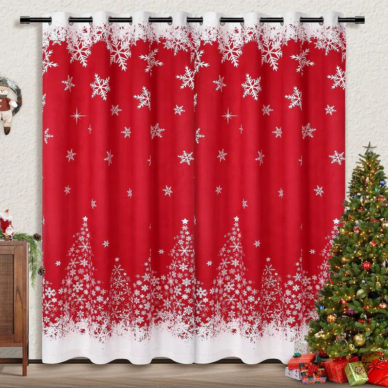 Merry Christmas Window Curtains 52Wx84L