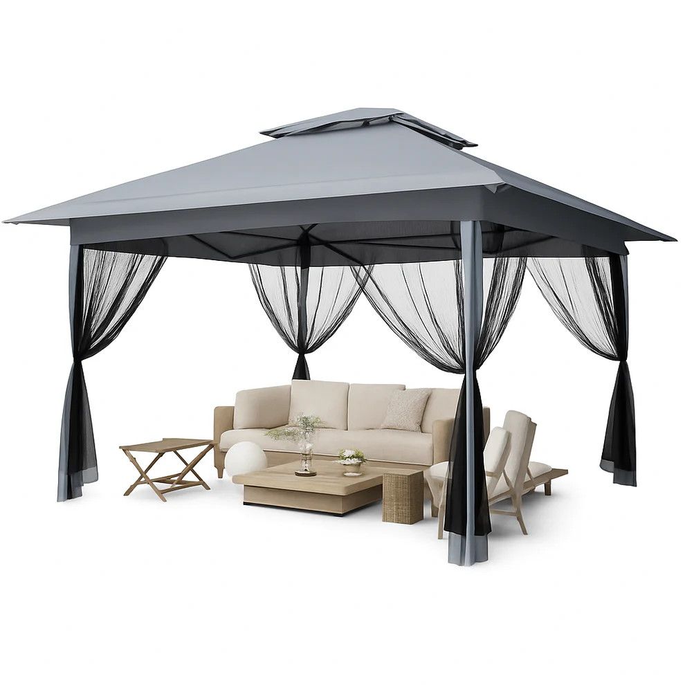 13'x13' Pop Up Tent Outdoor Canopy Shelter with Mosquito Netting