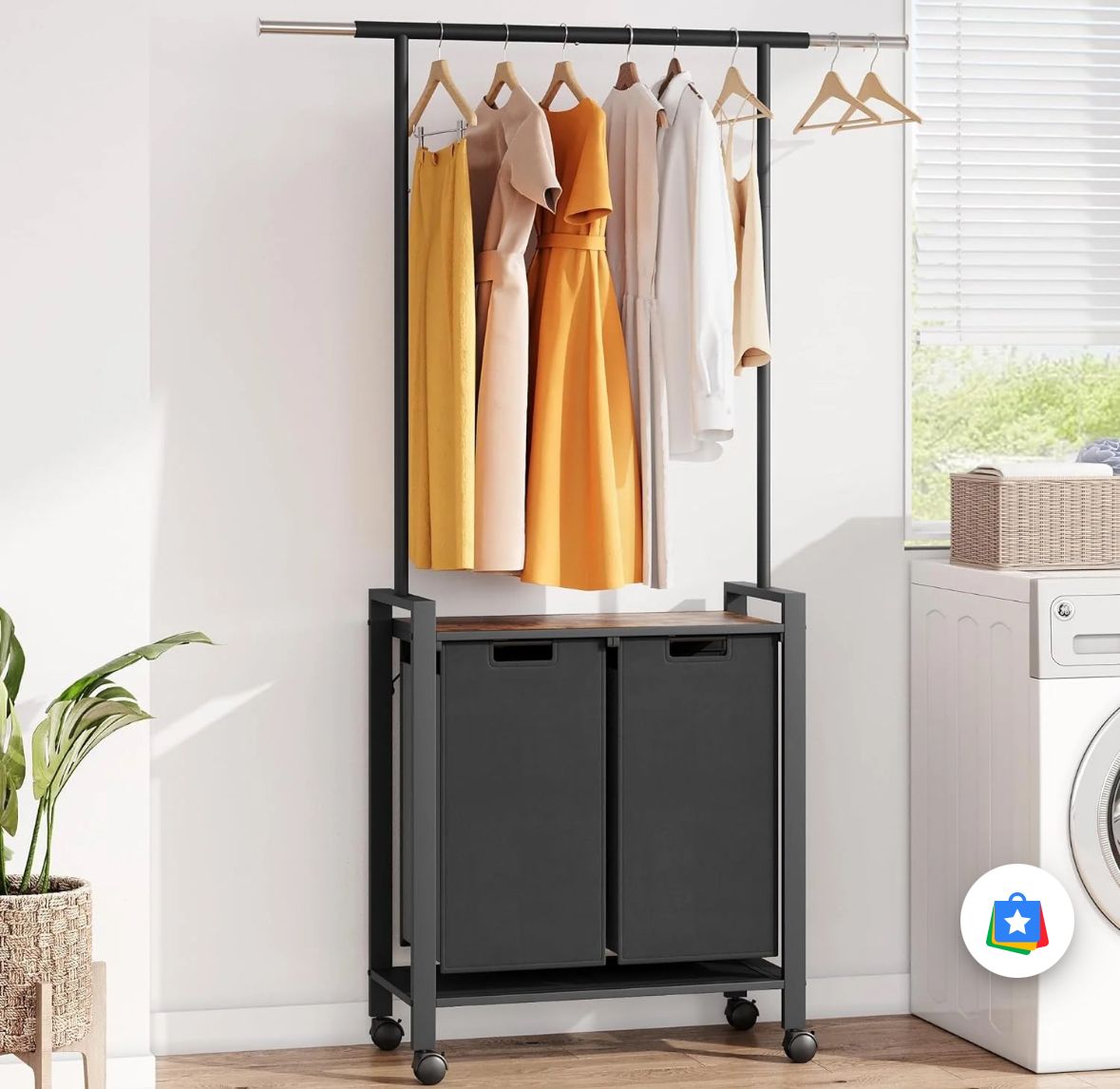 Double laundry basket cart