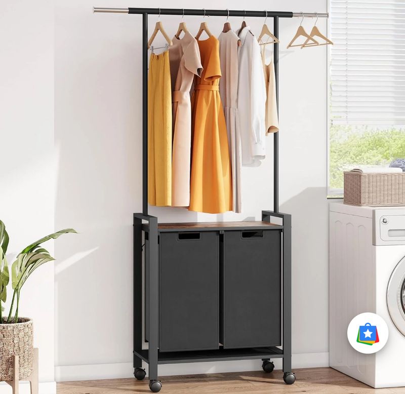 Double laundry basket cart