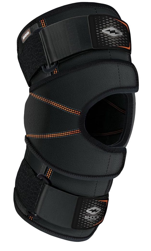 Shock Doctor Knee Brace Wrap, Knee Support for Patella Issues, Injury Recovery, Compression Support for Medial &amp; Lateral Knee Stability, Single, Black, X-Large