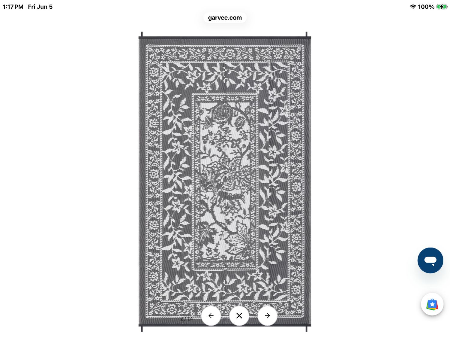 8x10 Outdoor Rug Straw - Gray/White