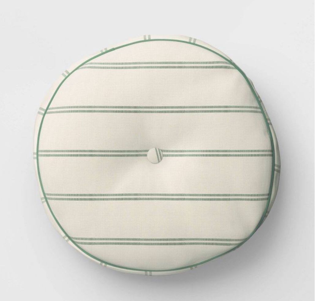 22"x22" Striped Round Deep Seat Outdoor Back Cushions Cream - Threshold designed with Studio McGee