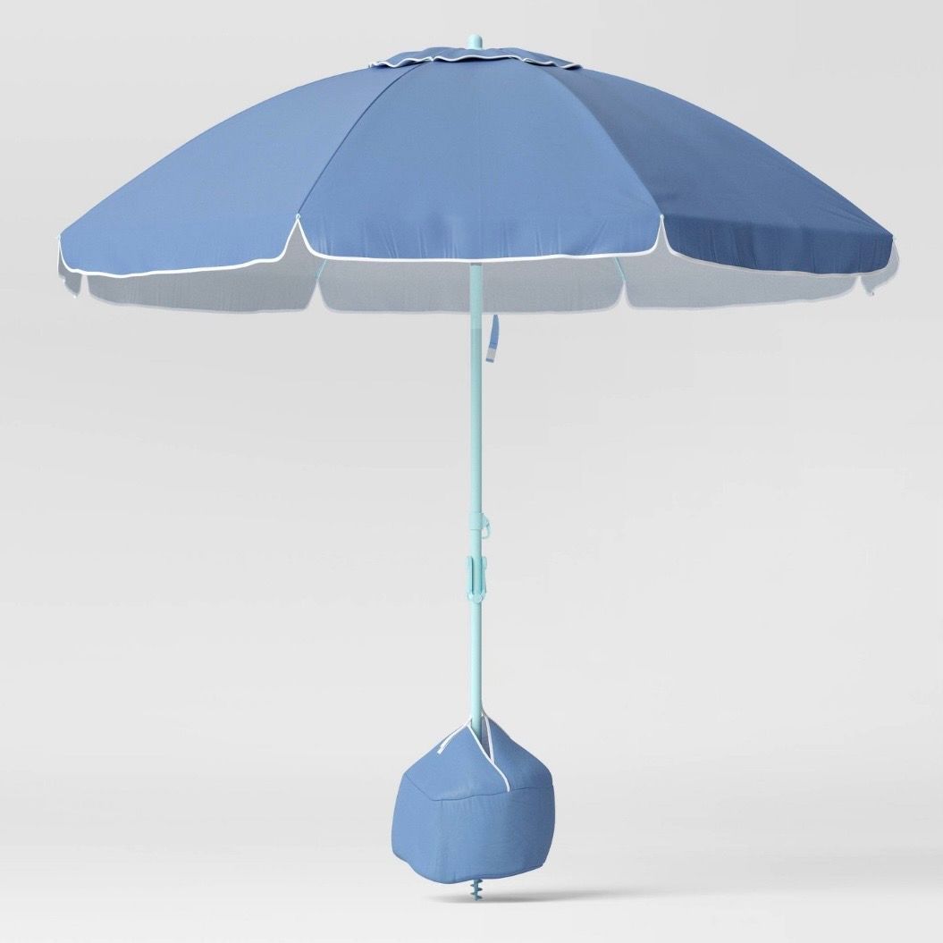 8.5' Outdoor Patio Beach Umbrella Navy - Sun Squad