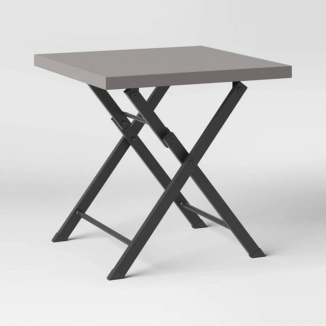 Henning Folding Patio Accent Table Brown - Threshold