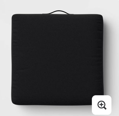 20"x20" Solid Outdoor Deep Seat Cushion Black - Room Essentials