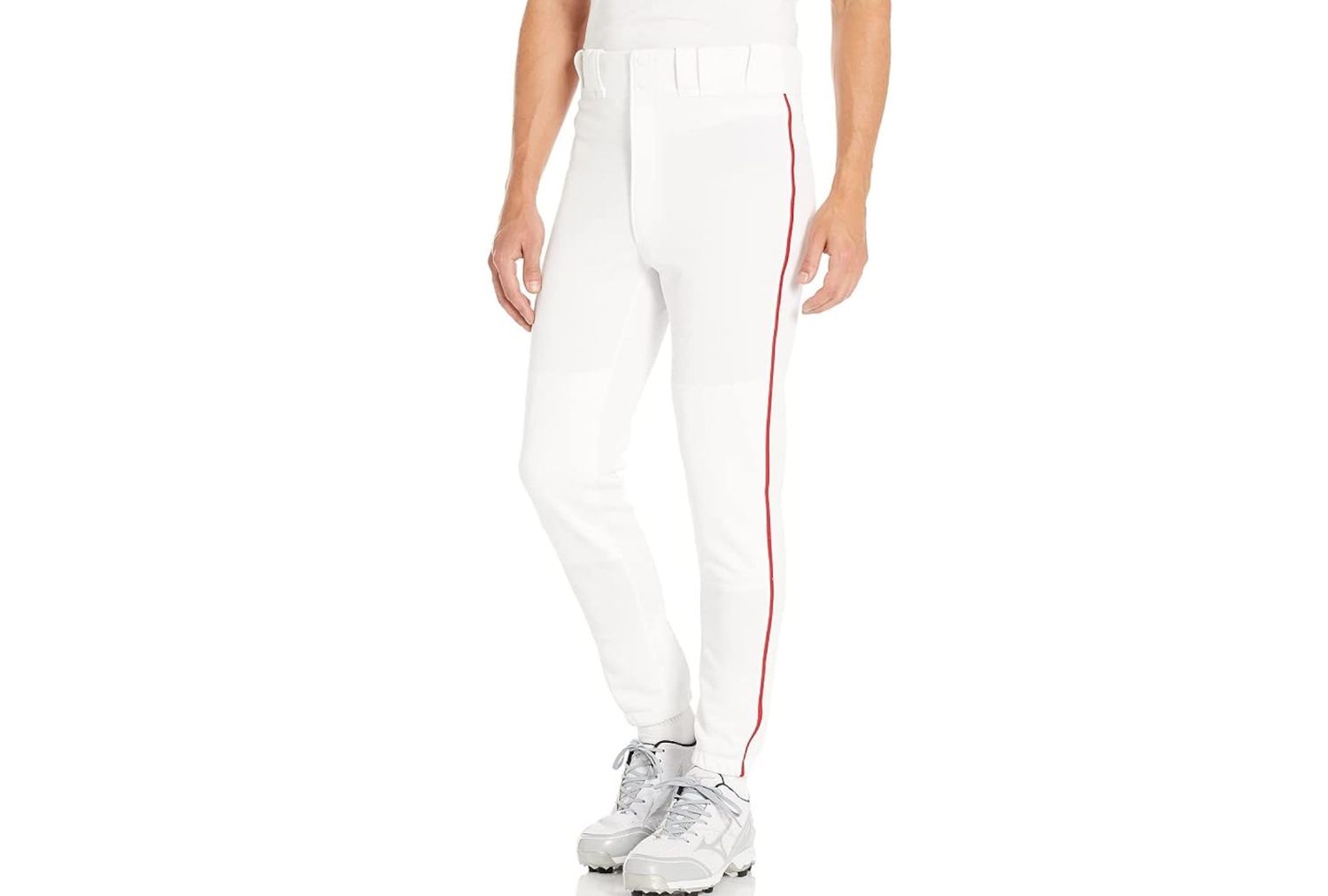 Mizuno mens Premier Piped Pant, White-red, Small US