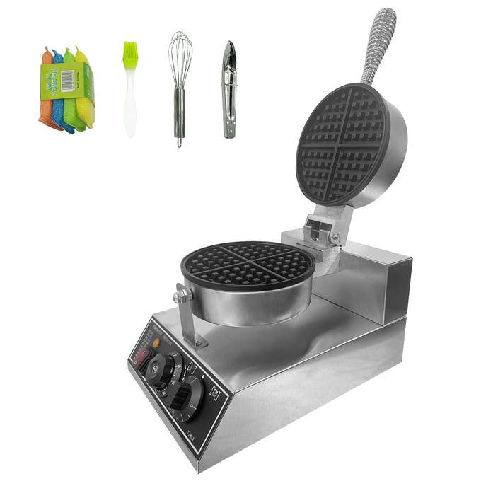 Commercial Waffle Maker - 110V 1300W Stainless Steel