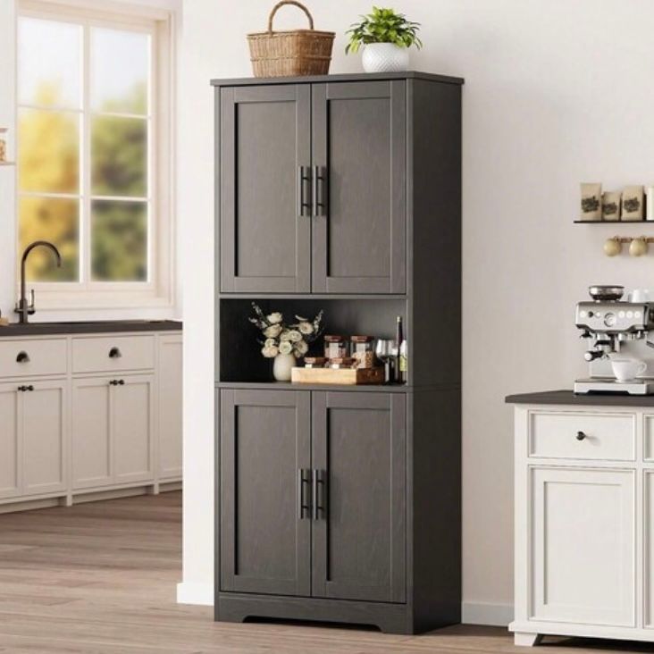 70" Tall Freestanding Kitchen Pantry Cabinet