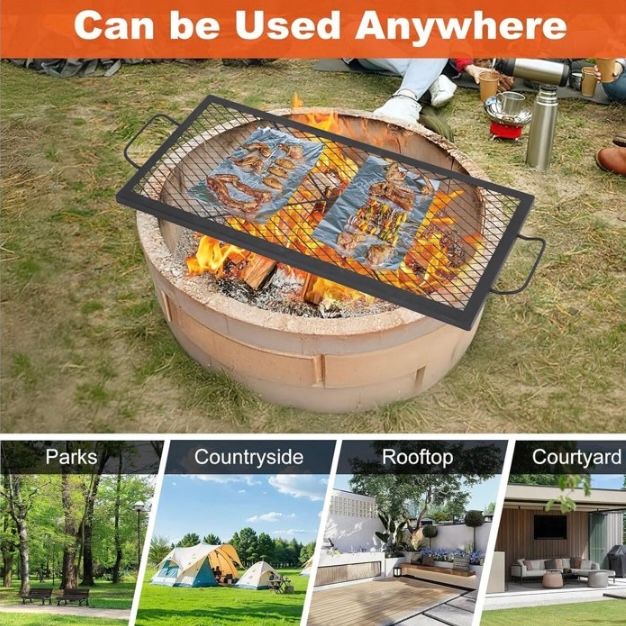 Studyset Foldable Fire Pit Cooking Grill Grate 44x15