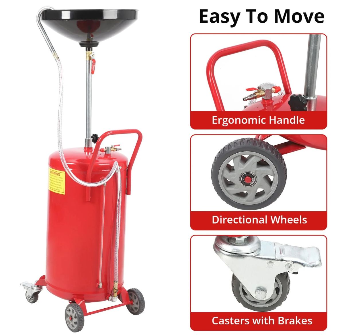 20 gallon adjustable pneumatic oil drain tank