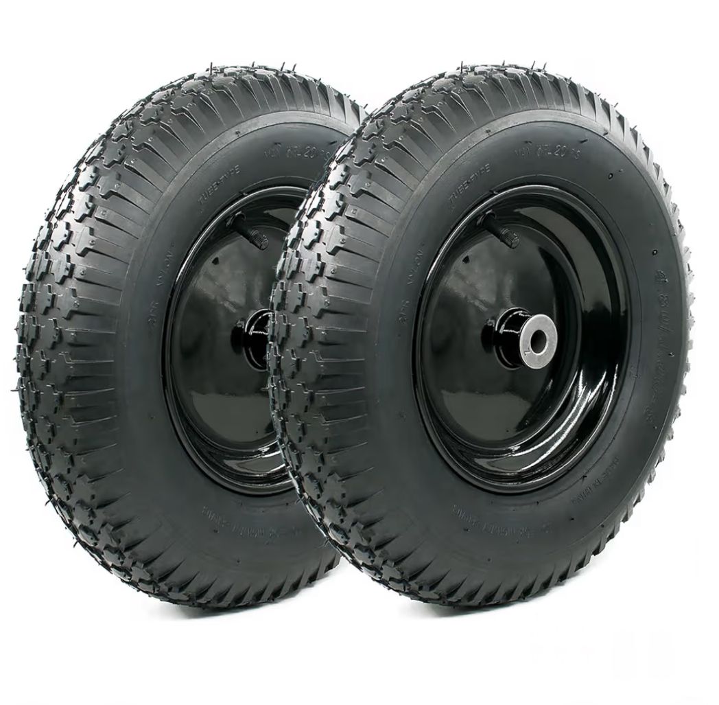 4.00-8 pneumatic tire and wheel two pack