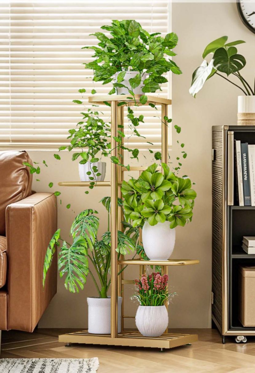 4 Tier Metal Plant Stand Indoor,  Gold