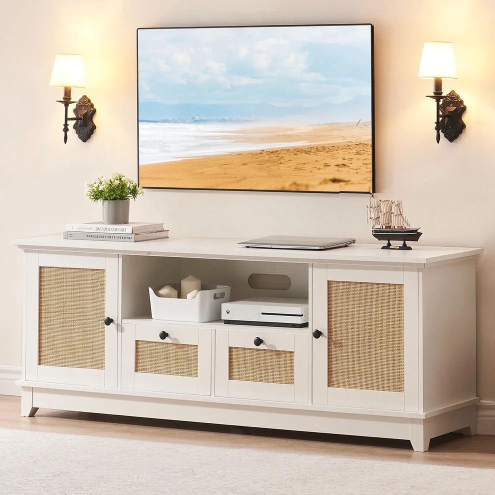Modern Rattan TV Stand