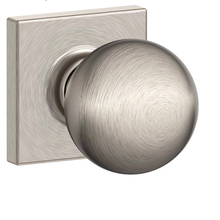 Schlage Satin Nickel Passage Orbit Style Knob with Century Rose