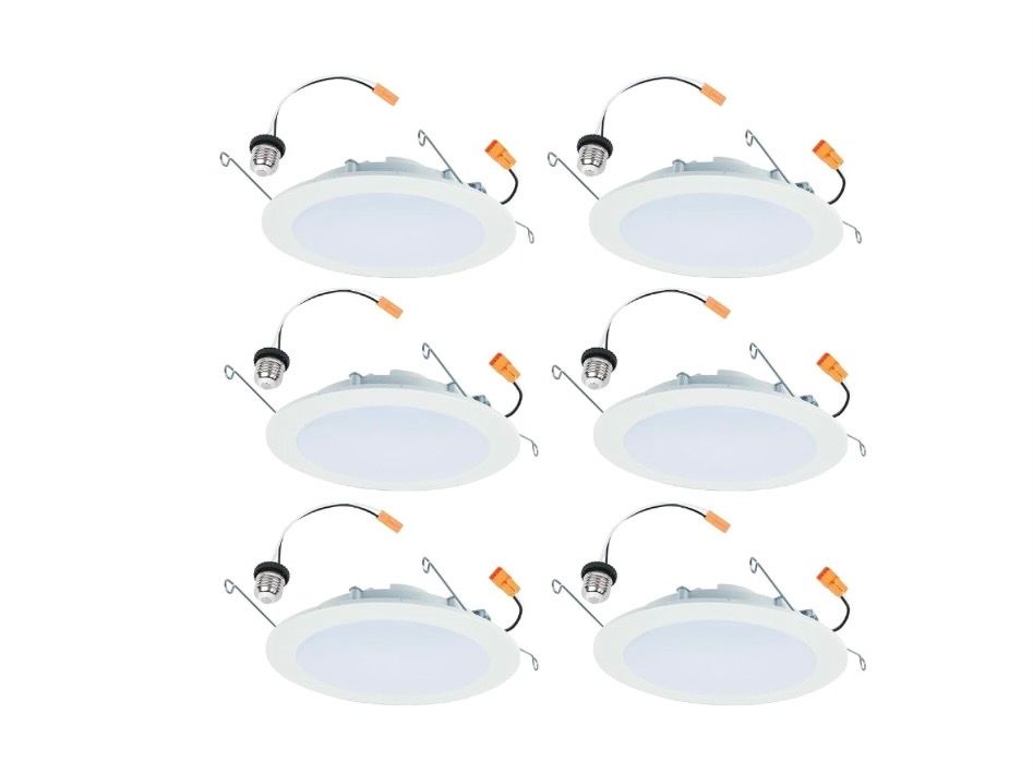 HALO 6-Inch Slim LED Trim, Indoor/Outdoor, Dimmable - 6-Pack