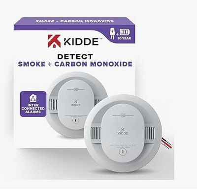 Kidde Hardwired Smoke &amp; Carbon Monoxide Detector, 10-Year Battery Backup, LED Warning Light Indicators, 30CUA10