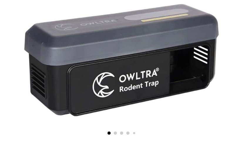 OWLTRA 2 Pack OW-7 in-/Outdoor Electric Rodent Trap, Instant Kill Mouse &amp; Rat Zapper with Waterproof Cover, Sound &amp; Light Alarm, and Batteries or USB Power Source, Waterproof Grade IPX4, Black