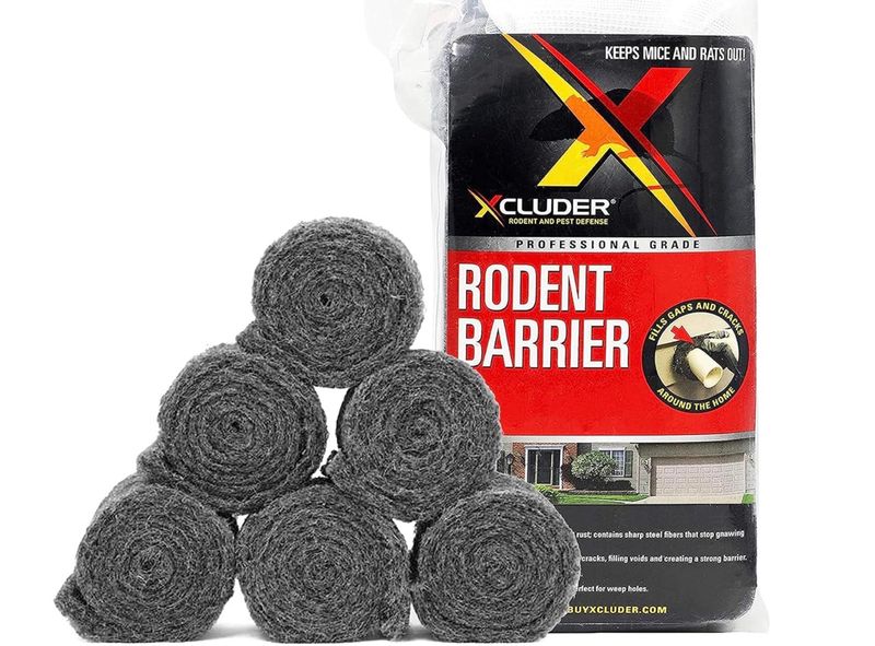 Xcluder Rodent Control Fill Fabric 6 Rolls of Stainless Steel Wool Blend Protect Home, Business, Office Stop Rats, Mice, and Pests from Entering Property