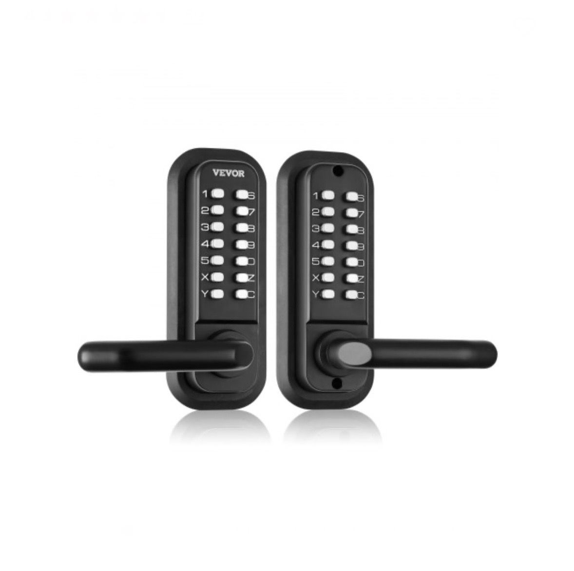 Mechanical Keyless Entry Door Lock, 14 Digit Keypad, Double