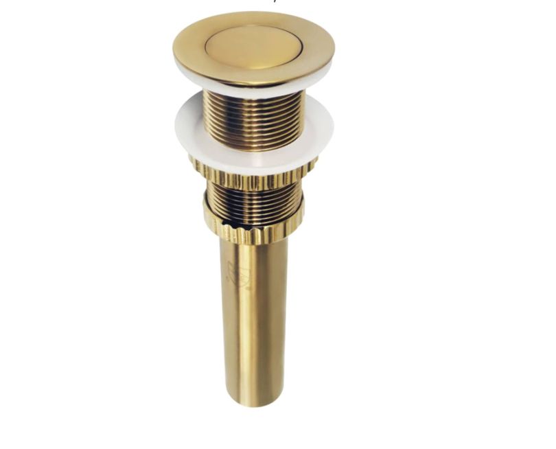 Brass Coronet Push Pop-Up Sink Drain w/out Overflow,  8.44 x 2.44 x 2.44