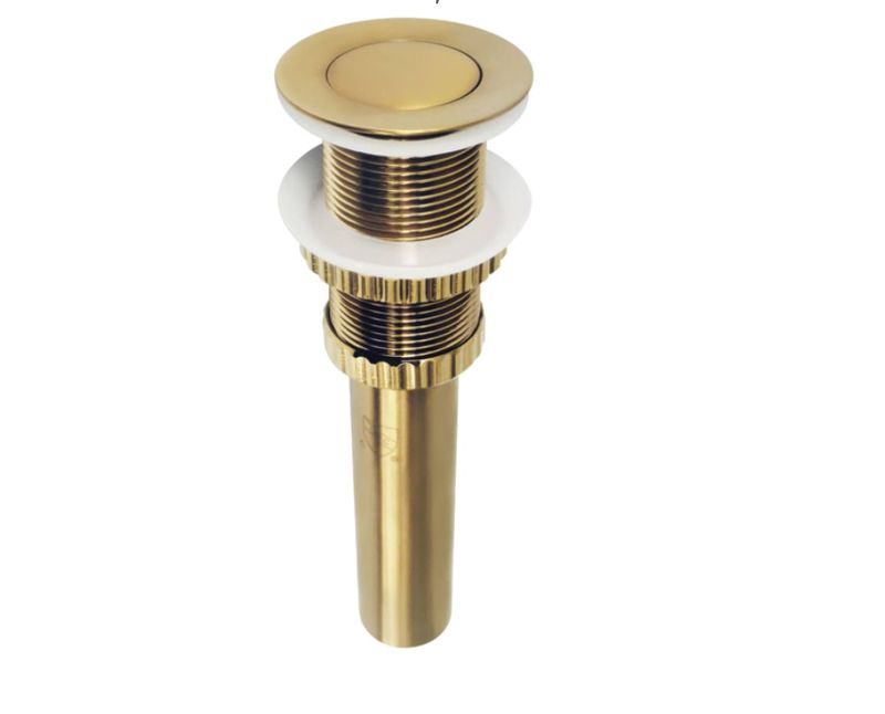 Brass Coronet Push Pop-Up Sink Drain w/out Overflow,  8.44 x 2.44 x 2.44
