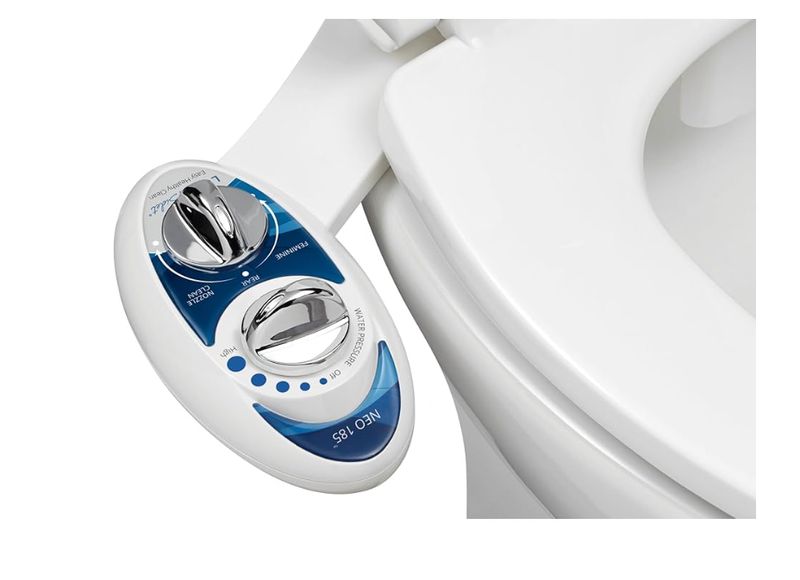 LUXE Bidet NEO 185 - Dual Nozzle, Self-Cleaning, Non-Electric  (Blue)
