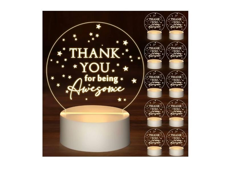 10 Pcs Thank You Gifts Bulk,  Acrylic LED Night Light