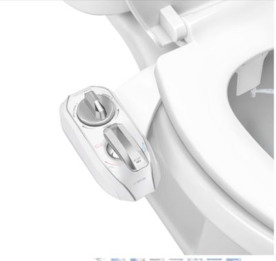 LUXE Bidet NEO 185 Plus - Dual Nozzle, Non-Electric Bidet Attachment for Toilet Seat, Patented Slide-In Install, 360° Self-Clean, EZ-Lift to Clean, Feminine & Rear Wash (Chrome)