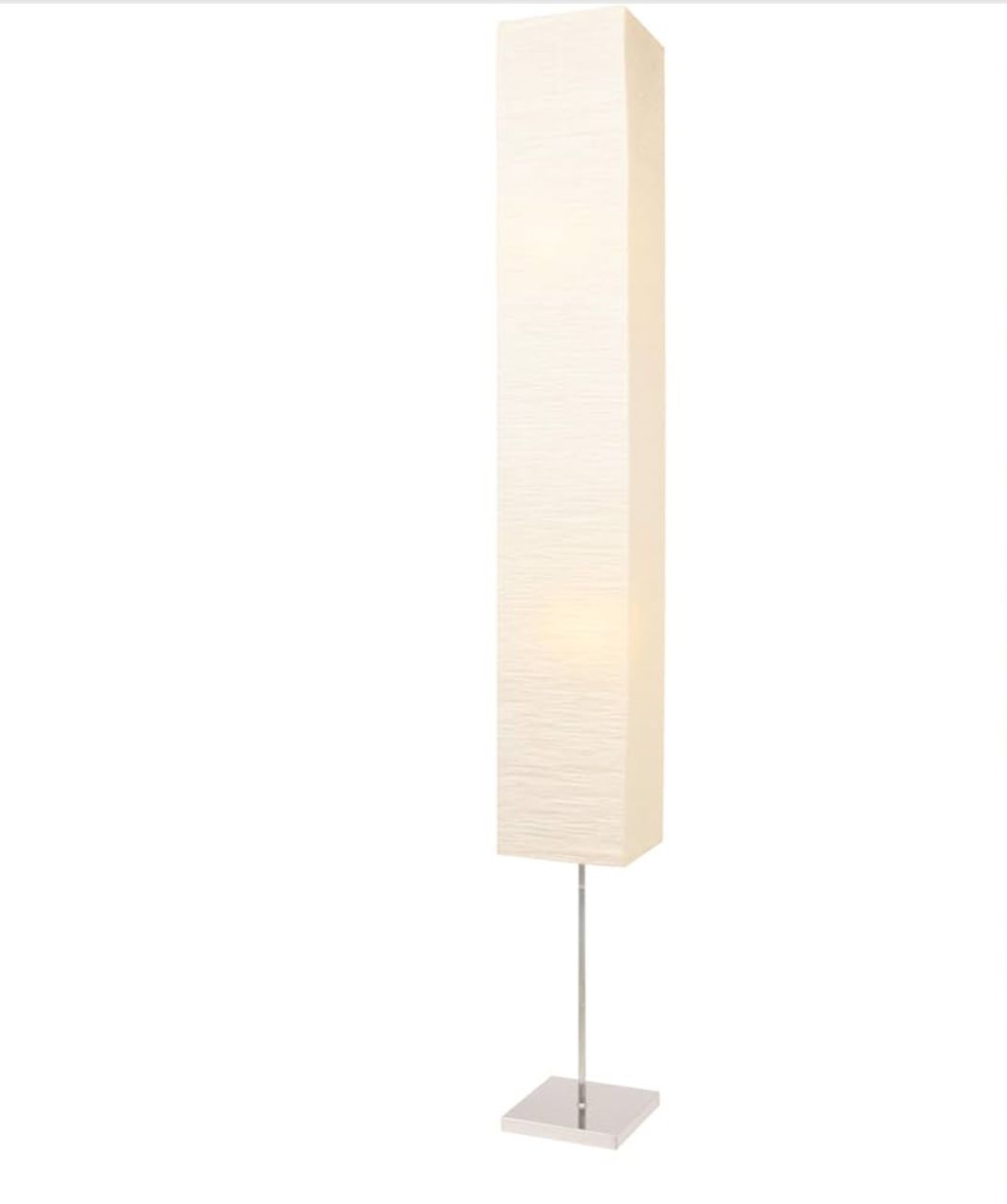 HonoDing CX00015 59'' Tall Paper Floor Lamp,Japanese Style Paper Lamp with White Paper Shade and Chrome Base, On/Off Foot Switch - Ideal as Paper Floor Lamps for Living Room, Bedroom Decor (1-PK)
