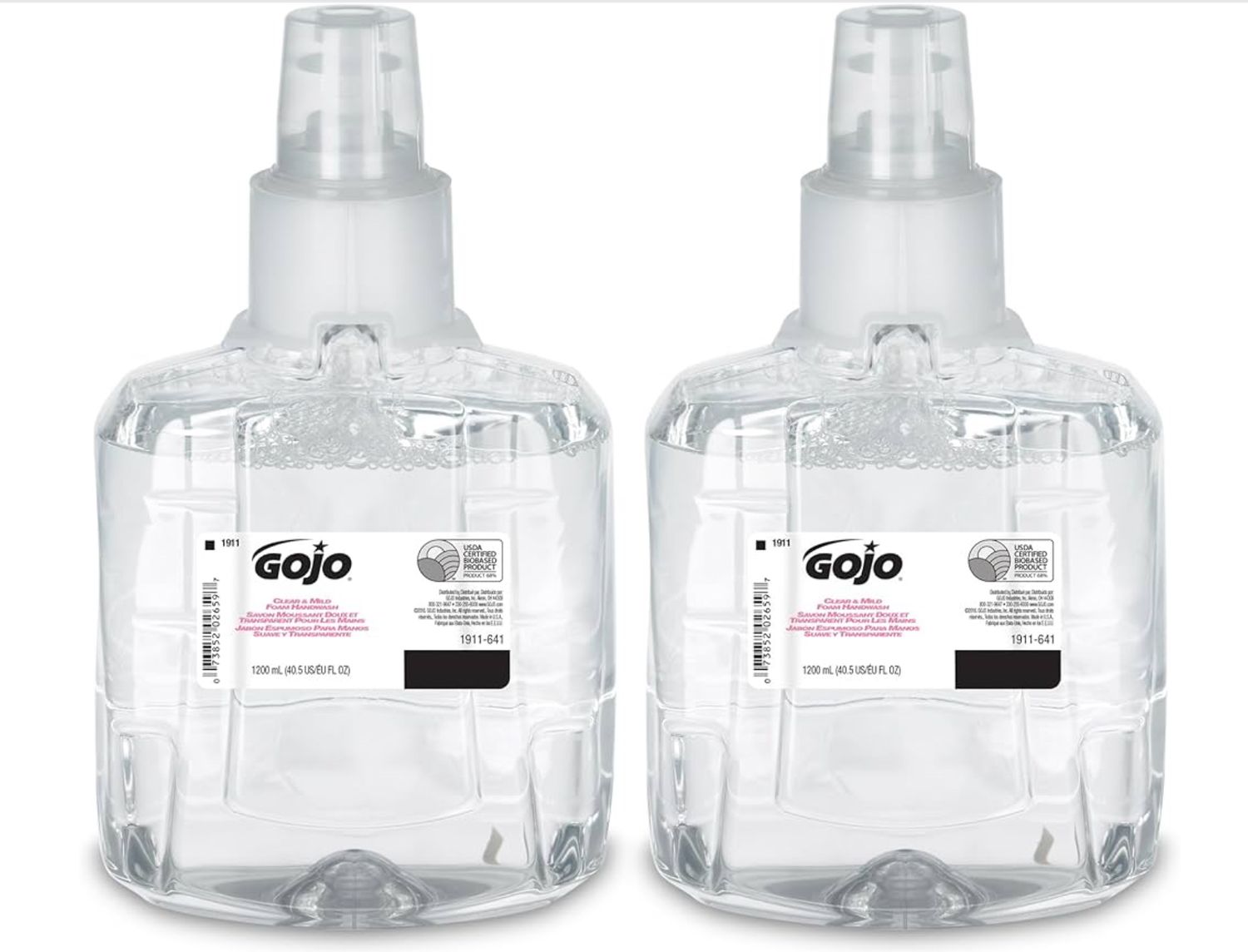 GOJO Pomeberry Foam Handwash, Pomegranate Scent, 1200 mL Hand Soap Refill LTX-12 Dispenser (Pack of 2) - 1916-02