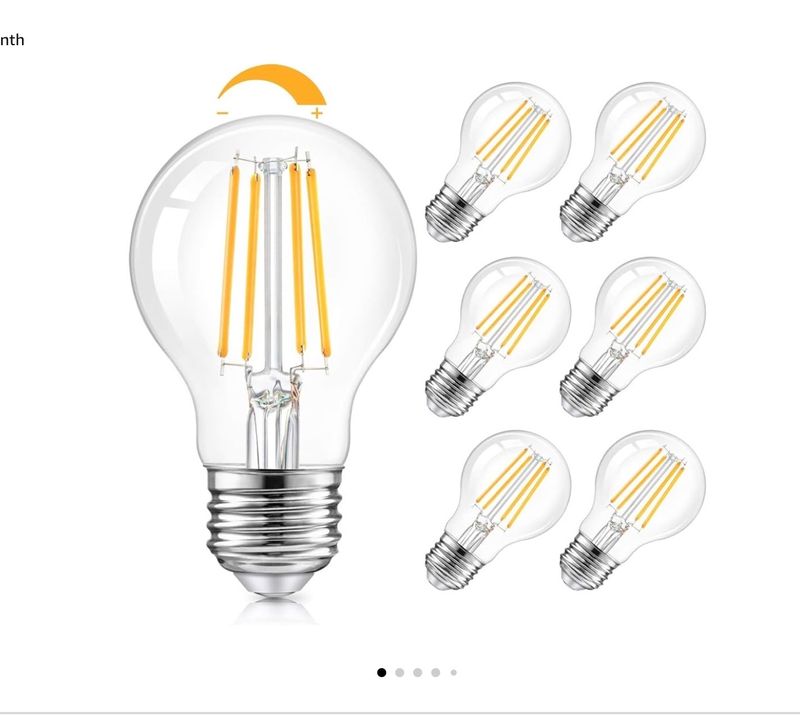 Dimmable Light Bulbs 100W Equivalent, Clear Antique LED Filament Bulb, 6-Pack