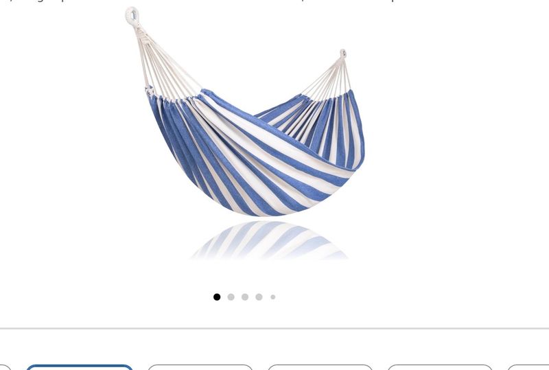 SUNCREAT Large Hammocks for Outside, Long Replacement Hammock Two Person for Stand, Blue White Stripes
