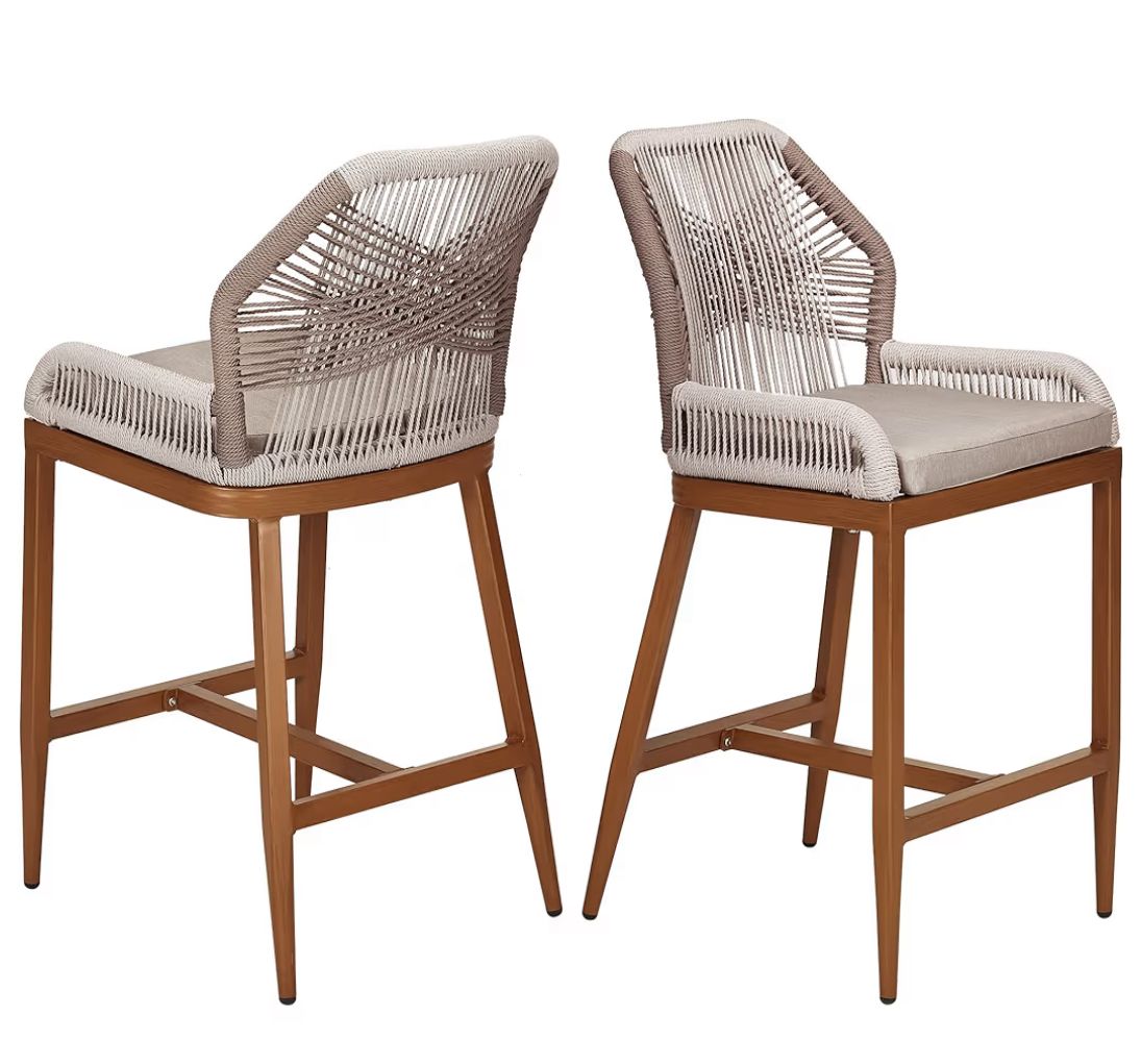 Indoor/outdoor counter height bar stools - SET OF 2