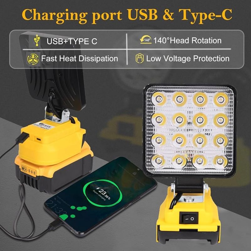 LED Work Light for Dewalt 20v Battery