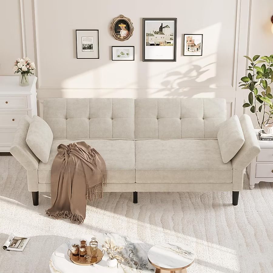 89 inch Chenille Futon Sofa Bed