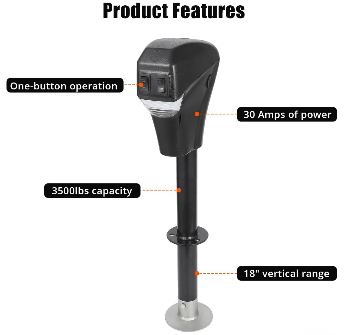 3500 lb electric tongue jack