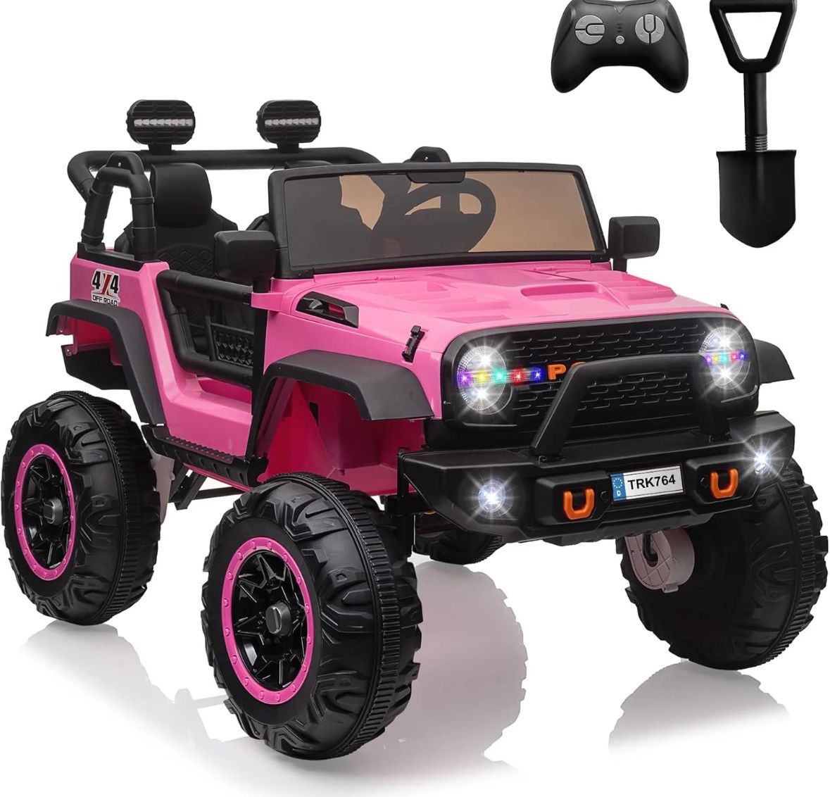 24v kids ride on truck - pink with remote