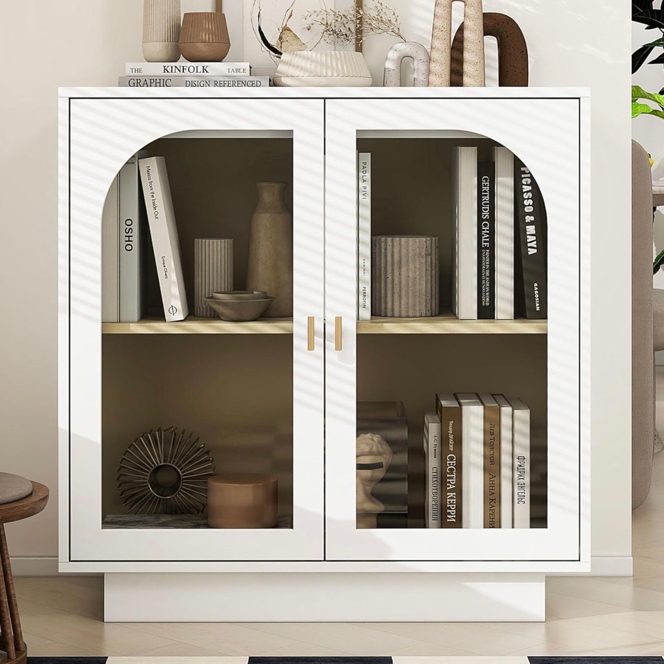 31" Credenza Storage Cabinet with 2 Acrylic Doors