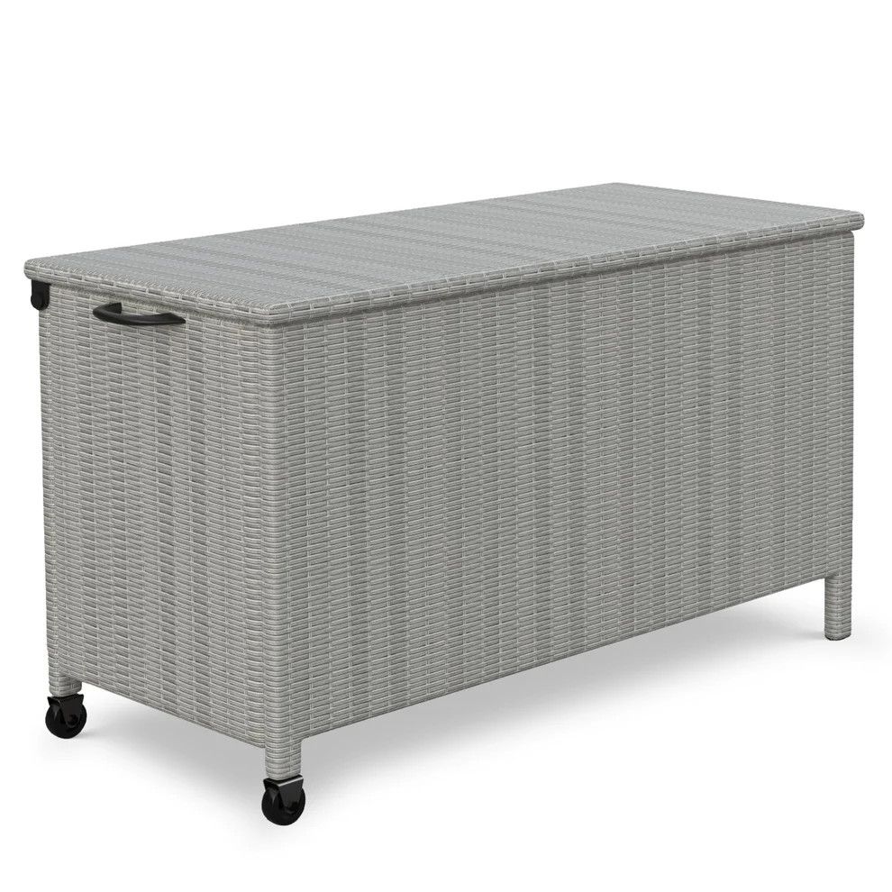 150 Gallon Rattan Deck Box with Wheels