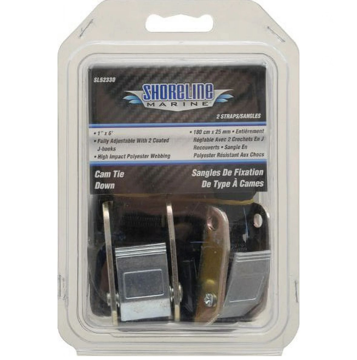 SL52330: 2PK SHORELINE MARINE 1" X 6' TRAILER CAM TIE DOWN