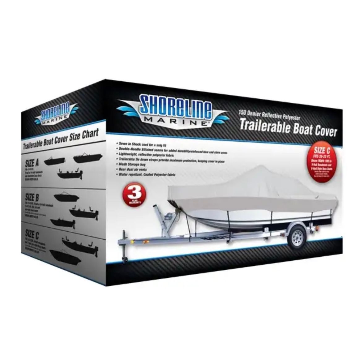 SLBCC: 150 Denier Polyester Boat Cover 20-22ft