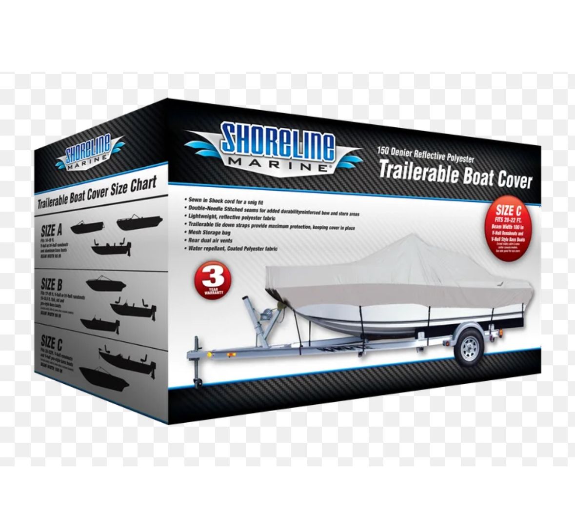 Shoreline Marine trailerable boat boat cover - SLBCA