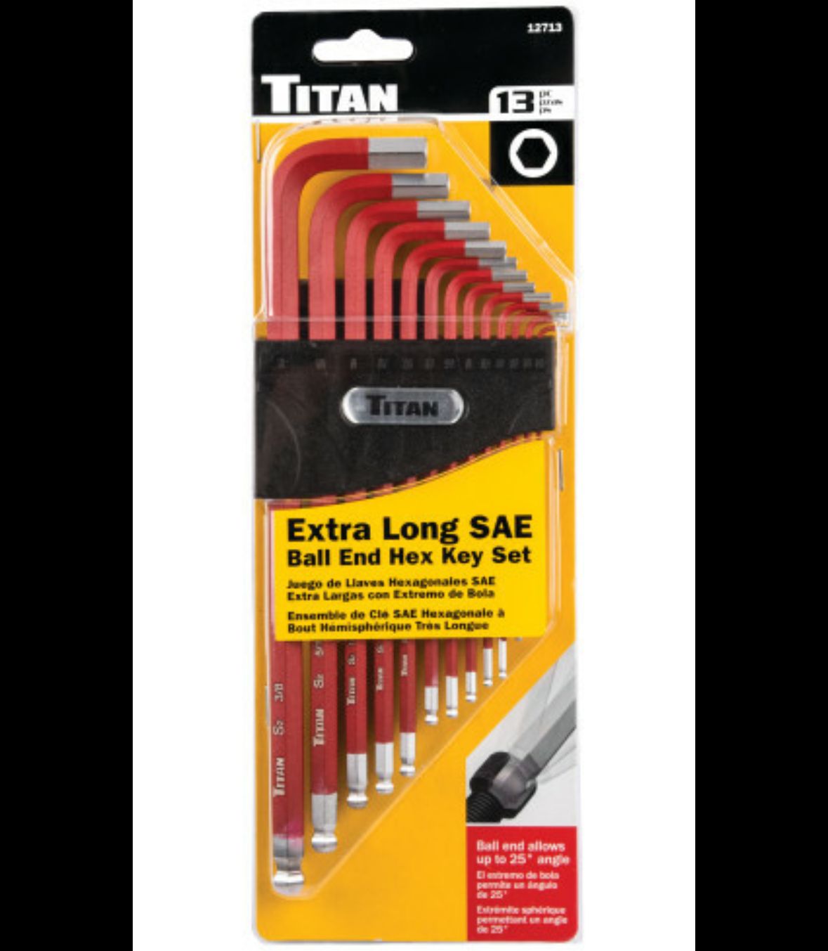 Titan 13 PC hex key set - SAE - extra long