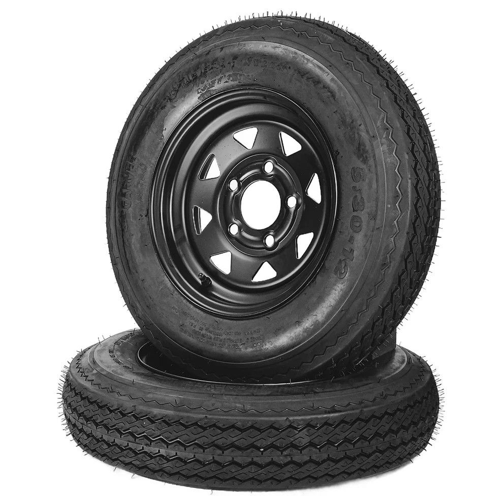 2-Pack Trailer Tire On Rim 5.30-12 5 Lug