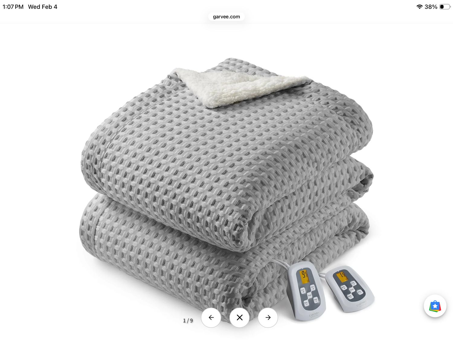Gray queen duel heated blanket