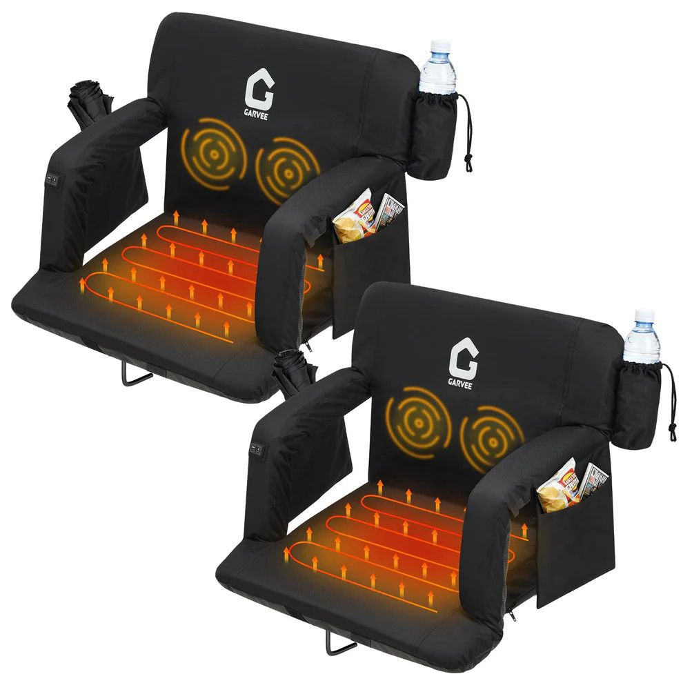 2-Pack Massage &amp; Heated Stadium Seats