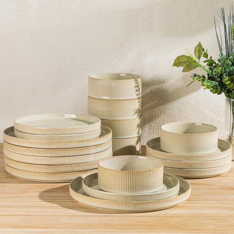 Ceramic Dinnerware Sets for 6, 18 Pieces