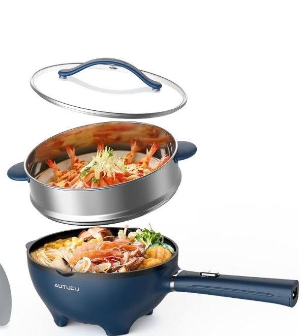3-Quart Electric Hot Pot &amp; Wok, Steamer Cooker